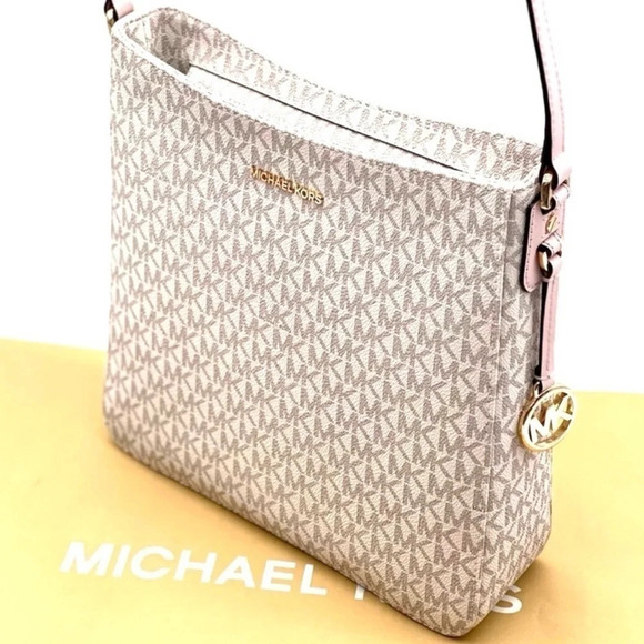 Michael Kors Large Messenger Crossbody Bag Powder Blush Multi - Picture 10 of 13